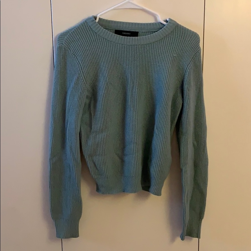 Forever 21 Teal Crew Neck Sweater
